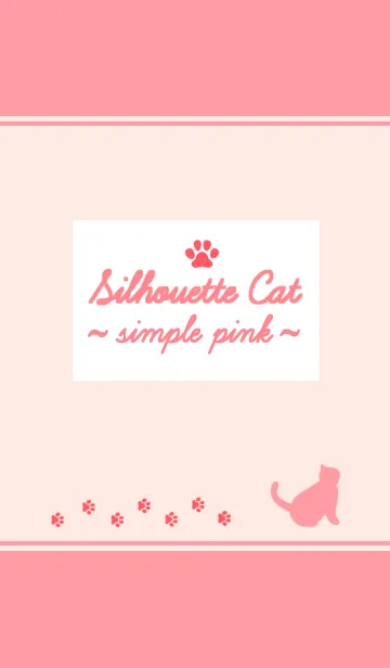 [LINE着せ替え] Silhouette Cat ~simple pink~の画像1