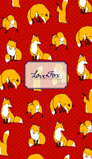 [LINE着せ替え] Love Fox[朱]の画像1