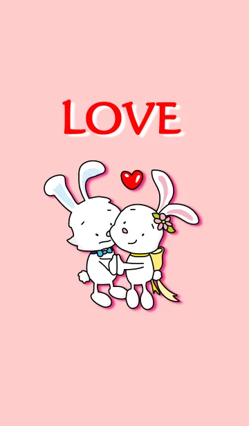 [LINE着せ替え] うさちゃんのリボン（LOVE）の画像1