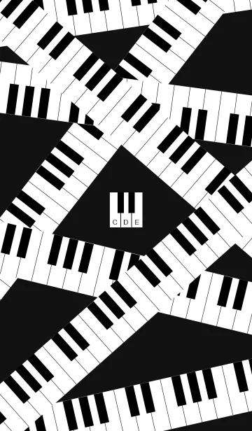 [LINE着せ替え] minimal piano (black - white)の画像1