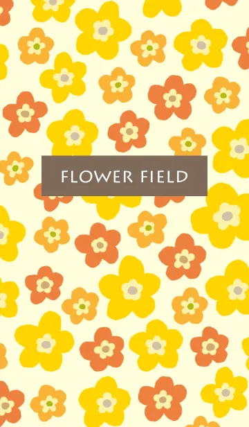 [LINE着せ替え] 北欧フラワー(黄色×オレンジ）の画像1