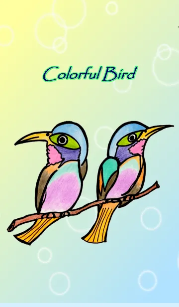 [LINE着せ替え] Colorful cute birdの画像1
