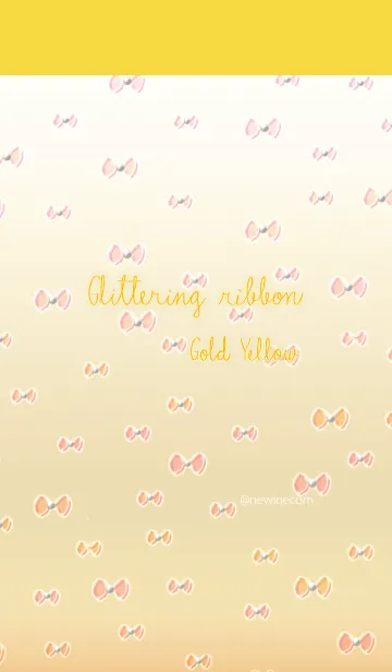 [LINE着せ替え] シンプル ゴールド きらめく リボンの画像1