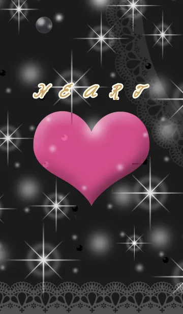 [LINE着せ替え] ★ハートのきらきらBLACKの画像1