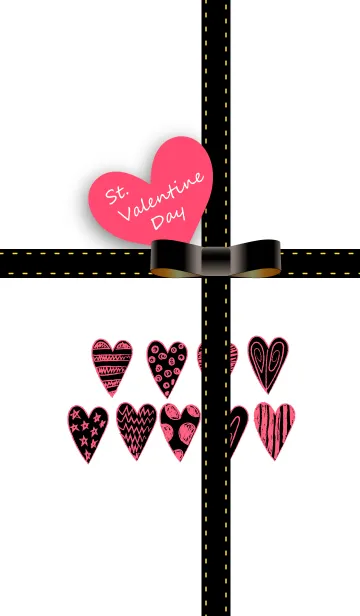 [LINE着せ替え] バレンタインプレゼントにハートの着せ替えの画像1