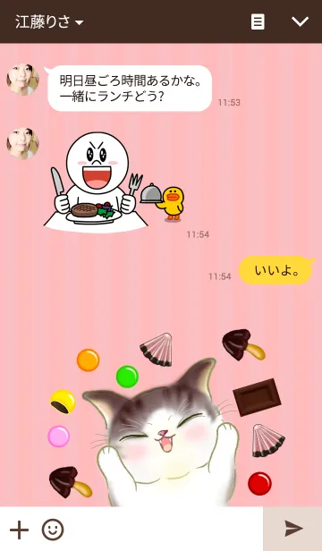 [LINE着せ替え] 猫にチョコはダメっ。ね。の画像3