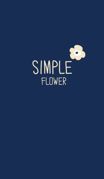 [LINE着せ替え] シンプルフラワー-紺×ベージュ-の画像1