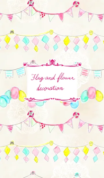 Flag and flower decorationの着せ替えメイン画像