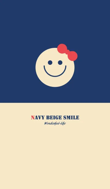 [LINE着せ替え] Navy Beige Smile.の画像1