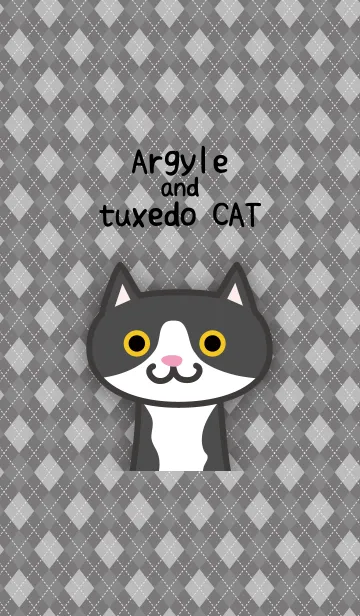 [LINE着せ替え] Argyle and tuxedo catの画像1
