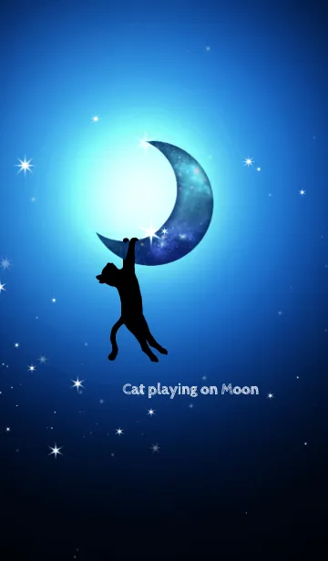 [LINE着せ替え] Cat playing on Moonの画像1