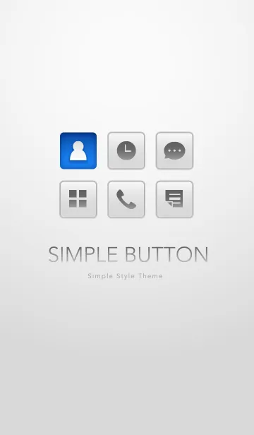 [LINE着せ替え] Simple Button シンプルなボタン 黒＆青の画像1
