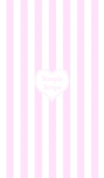 [LINE着せ替え] シンプル ストライプ＆ハート Ver.ピンクの画像1