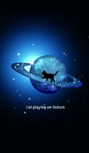 [LINE着せ替え] Cat playing on Saturnの画像1
