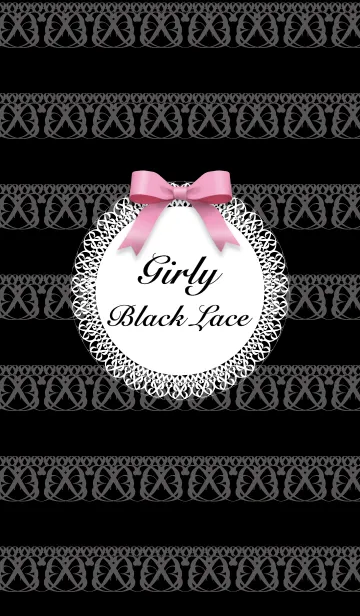 [LINE着せ替え] Girly Black Laceの画像1