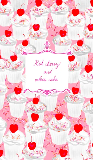 [LINE着せ替え] Red cherry and white cakeの画像1