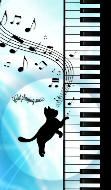 [LINE着せ替え] Cat playing musicの画像1
