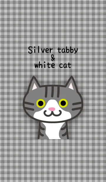 Silver tabby ＆ white catの着せ替えメイン画像