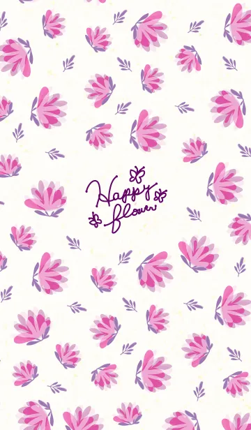 [LINE着せ替え] Happy flower-和紙×ピンク×紫-の画像1