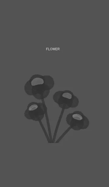 [LINE着せ替え] フラワー グレーの画像1