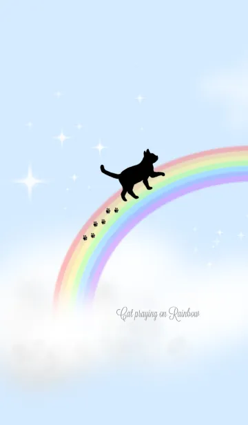 [LINE着せ替え] Cat praying on Rainbowの画像1