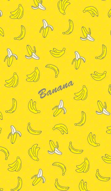 [LINE着せ替え] バナナ-黄色水玉-の画像1