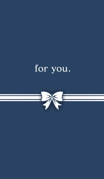 [LINE着せ替え] シンプルリボン ネイビーの画像1