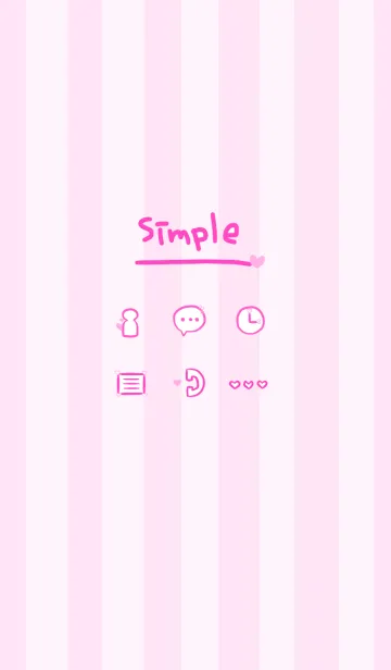 [LINE着せ替え] シンプルなピンクしましまバージョンの画像1