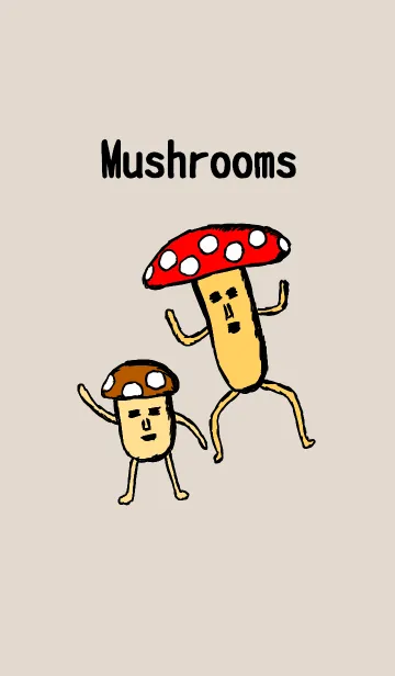 [LINE着せ替え] シュールなきのこさん カラーバージョンの画像1