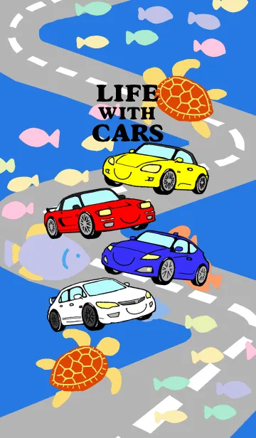 [LINE着せ替え] Life with cars (white)の画像1