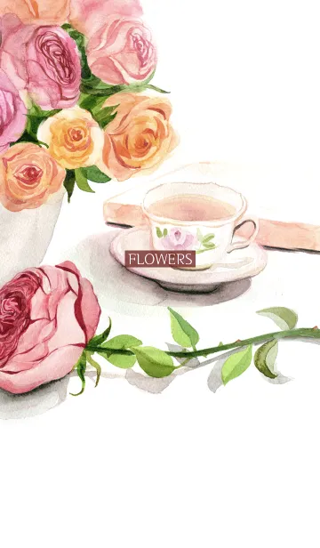 [LINE着せ替え] water color flowers_72の画像1