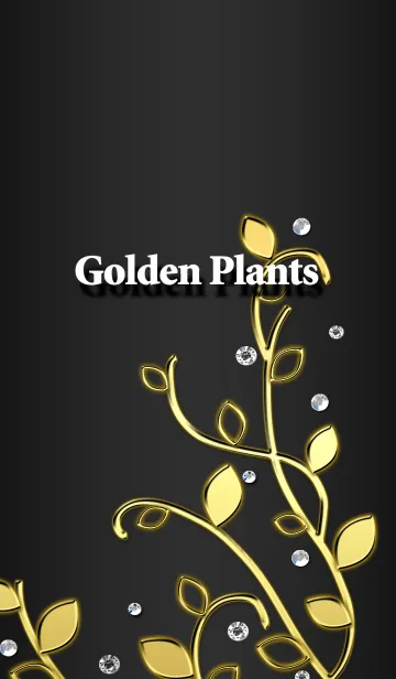 [LINE着せ替え] Golden Plants ブラックの画像1