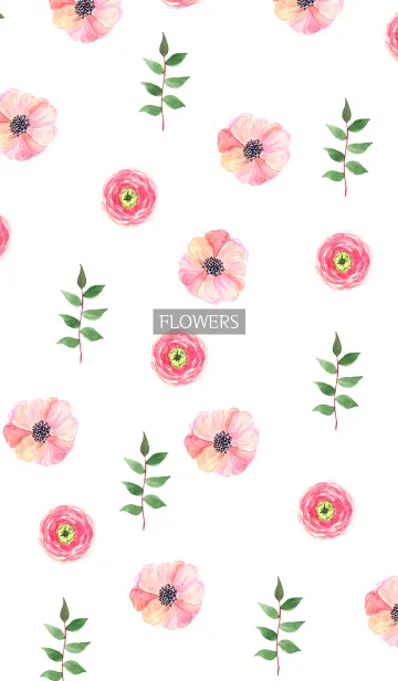 [LINE着せ替え] water color flowers_73の画像1