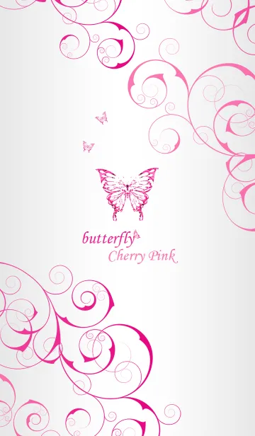 [LINE着せ替え] new butterfly cherry pinkの画像1