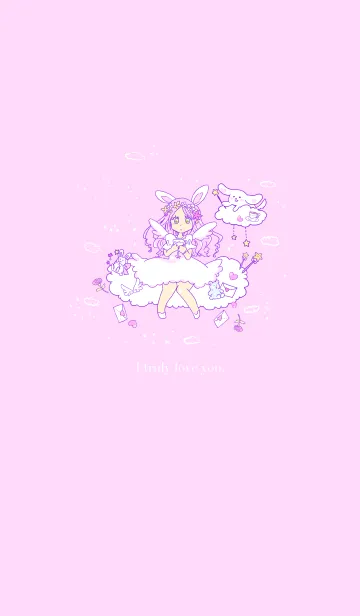 [LINE着せ替え] ゆめかわいい天使なうさぎの画像1