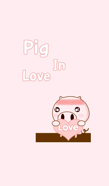 [LINE着せ替え] Pig Pink In Loveの画像1