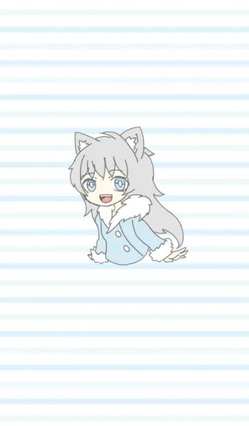 [LINE着せ替え] 灰色オオカミ少女の画像1