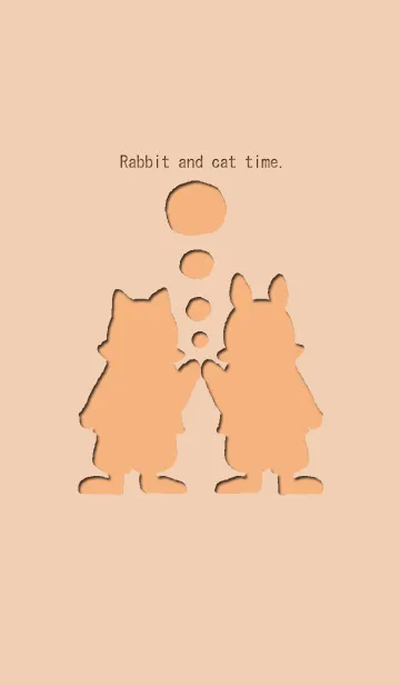 [LINE着せ替え] ウサギとネコの時間の画像1