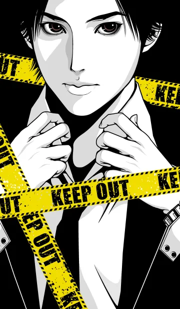 [LINE着せ替え] KEEP OUT！！ BLACKの画像1