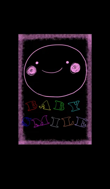 [LINE着せ替え] baby smile (black and pink)の画像1