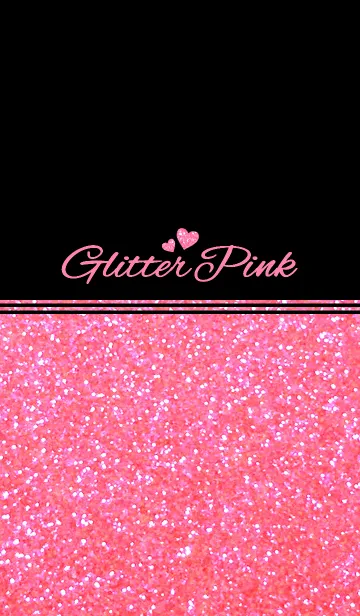 Glitter pink heart theme...の着せ替えメイン画像