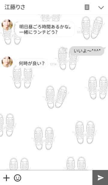 [LINE着せ替え] シンプルスニーカー 3(ホワイト)の画像3