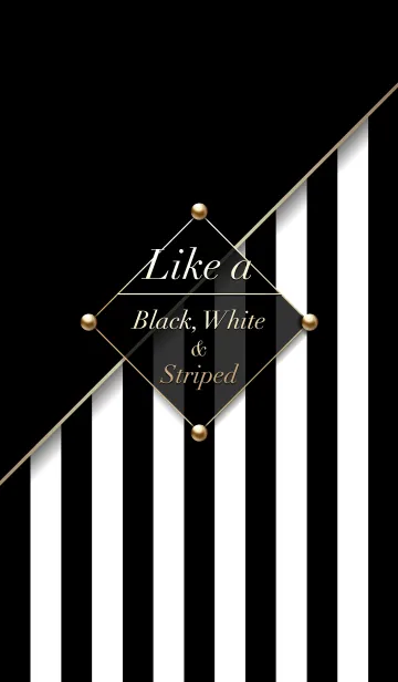 [LINE着せ替え] Like a - BLK, WHT ＆ Striped #Milk Crepeの画像1