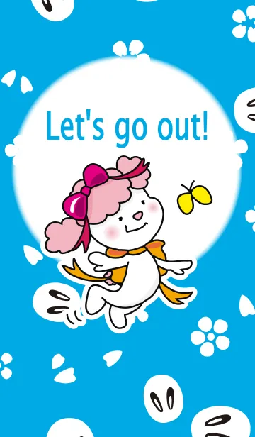 リボンを付けたワンちゃん（お出かけ）の着せ替えメイン画像