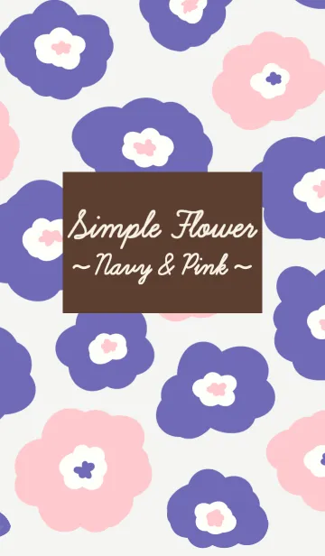 [LINE着せ替え] Simple Flower ~Navy＆Pink~の画像1