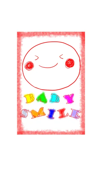 [LINE着せ替え] baby smile (white and red)の画像1