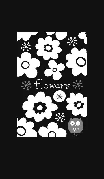 [LINE着せ替え] Flowers and owl【お花とフクロウ】の画像1