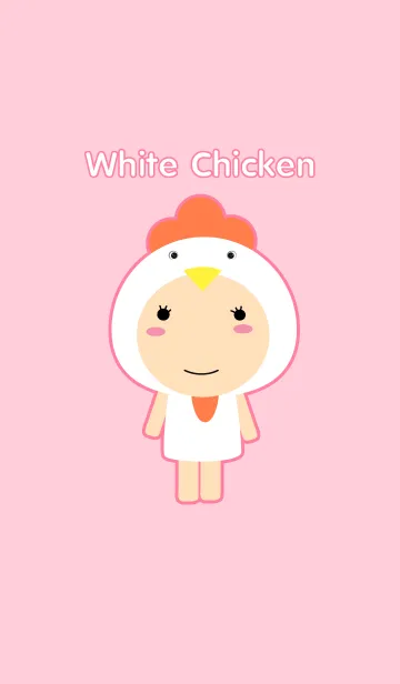 [LINE着せ替え] Girl white Chicken themeの画像1