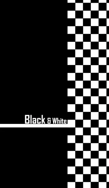 [LINE着せ替え] Black ＆ White (Checkers)の画像1