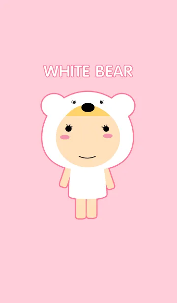 [LINE着せ替え] Girl White Bear themeの画像1